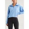 Zella Soft Modal Blend Half Zip Pullover In Blue