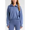 Zella Soft Modal Blend Half Zip Pullover In Blue Indigo