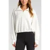 Zella Soft Modal Blend Half Zip Pullover In Ivory Egret