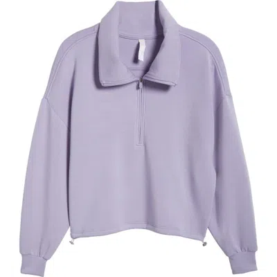 Zella Soft Modal Blend Half Zip Pullover In Purple Heirloom