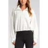 Zella Ultra Soft Scuba Half Zip Pullover In White