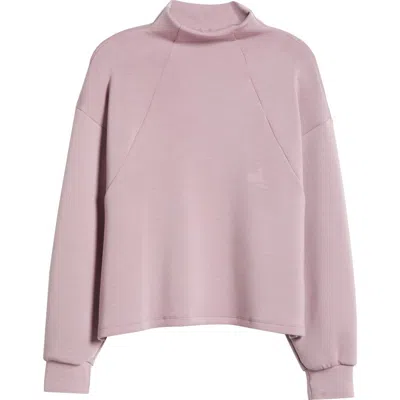 Zella Soft Modal Blend Scuba Funnel Neck Top In Purple Morn