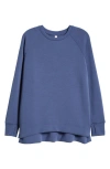 Zella Soft Modal Blend Scuba Oversize Crew Sweatshirt In Blue Indigo