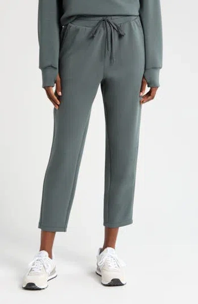 Zella Soft Scuba Knit Liftoff Drawstring Ankle Pants In Gray