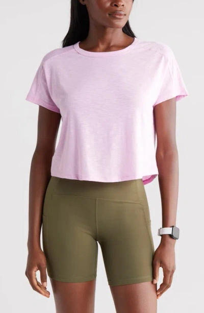 Zella Spark Crop Slub T-shirt In Purple Pastel