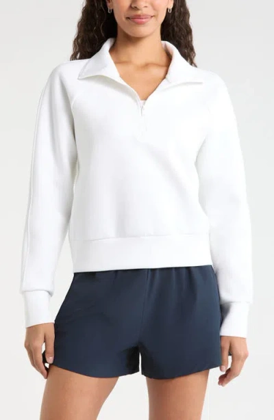 Zella Sporty Half Zip Sweatshirt In White
