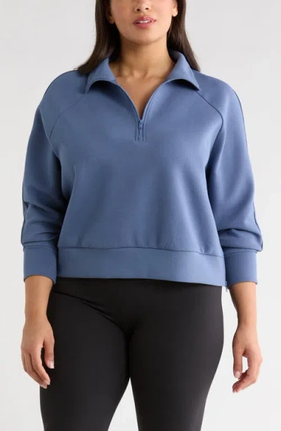 Zella Sporty Half-zip Pullover In Blue