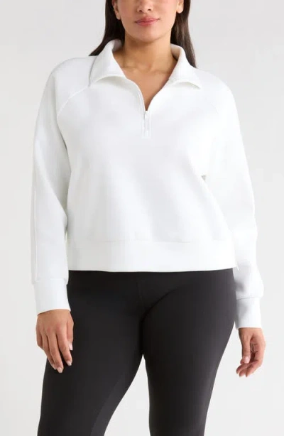 Zella Sporty Half-zip Pullover In White