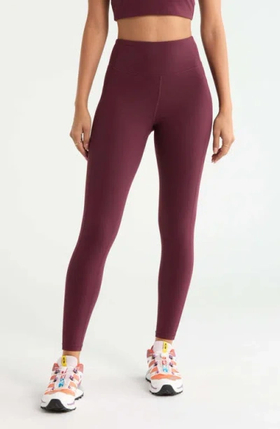 Zella Studio Luxe 7/8 High Waist Pocket Leggings In Purple