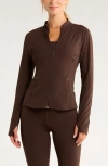 Zella Studio Luxe Active Jacket In Brown