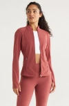 Zella Studio Luxe Active Jacket In Burgundy