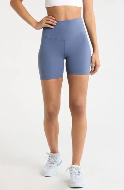 Zella Studio Luxe Bike Shorts In Blue