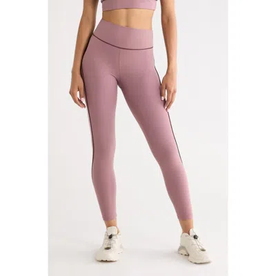 Zella Studio Luxe High Waist 7/8 Piped Leggings In Pink