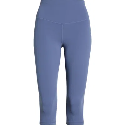 Zella Studio Luxe High Waist Capri Leggings In Blue