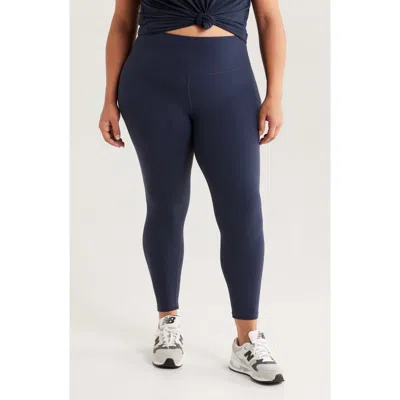Zella Studio Luxe High Waist Crop Leggings In Blue