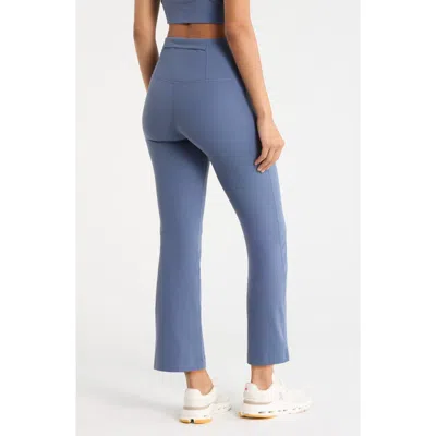 Zella Studio Luxe High Waist Flare Ankle Pants In Blue