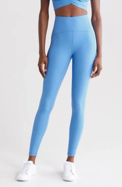 Zella Studio Luxe High Waist Pocket 7/8 Leggings In Blue Lapis