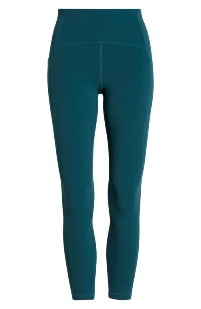 Zella Studio Luxe High Waist Pocket 7/8 Leggings In Green