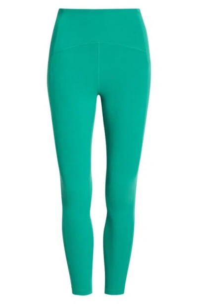 Zella Studio Luxe High Waist Pocket 7/8 Leggings In Green