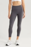 Zella Studio Luxe High Waist Pocket 7/8 Leggings In Grey Forged