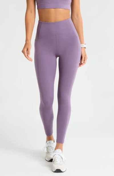 Zella Studio Luxe High Waist Pocket 7/8 Leggings In Purple Montana
