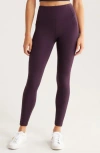 Zella Studio Luxe High Waist Pocket 7/8 Leggings In Purple Nebula