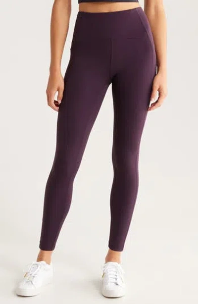 Zella Studio Luxe High Waist Pocket 7/8 Leggings In Purple Nebula