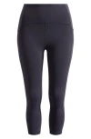 Zella Studio Luxe High Waist Pocket Crop Leggings In Black