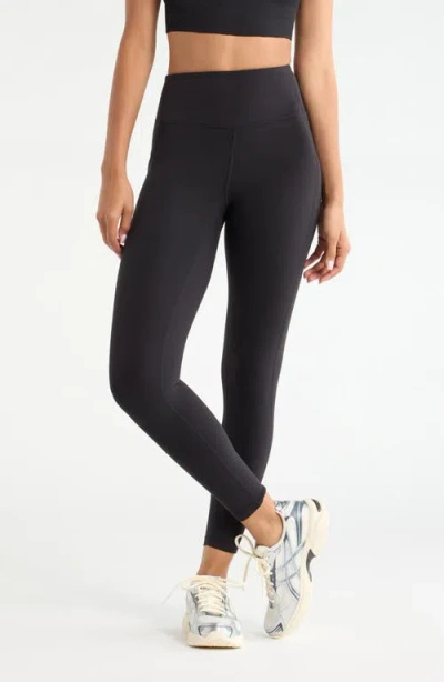 Zella Studio Luxe High Waist Pocket Leggings In Black