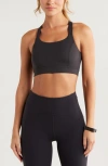 Zella Studio Luxe Lite Court Sports Bra In Black