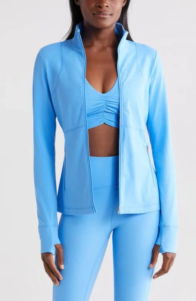 Zella Studio Luxe Performance Jacket In Blue Lapis