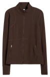 Zella Studio Luxe Performance Jacket In Brown Mole