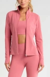 Zella Studio Luxe Performance Jacket In Pink Mauve