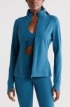 Zella Studio Luxe Performance Jacket In Teal Seagate