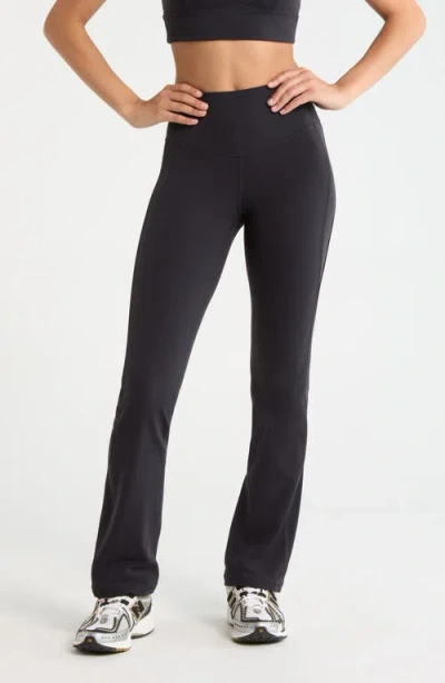 Zella Studio Luxe Piped Bootcut Leggings In Black