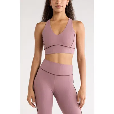 Zella Studio Luxe Piped Sports Bra In Pink