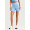 Zella Studio Luxe Pocket Bike Shorts In Blue