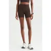 Zella Studio Luxe Pocket Bike Shorts In Brown