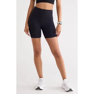 Zella Studio Luxe Pocket Bike Shorts In Black