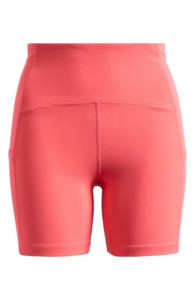 Zella Studio Luxe Pocket Bike Shorts In Pink Paradise