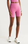 Zella Studio Luxe Pocket Bike Shorts In Pink Violet
