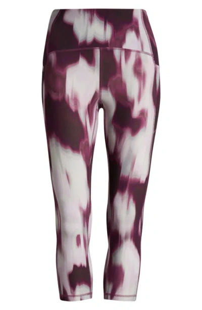 Zella Studio Luxe Print High Waist Pocket Crop Leggings