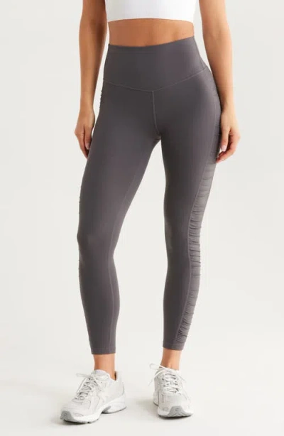 Zella Studio Luxe Ruched Leggings In Gray