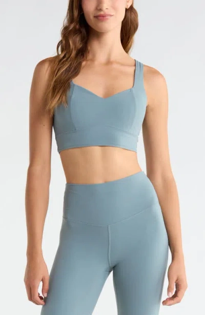 Zella Studio Luxe Sweetheart Sports Bra In Blue