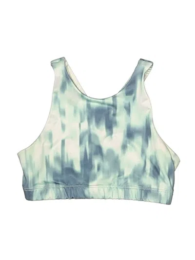 Pre-owned Zella Swimsuit Top Teal Tie-dye Pattern Swimwear