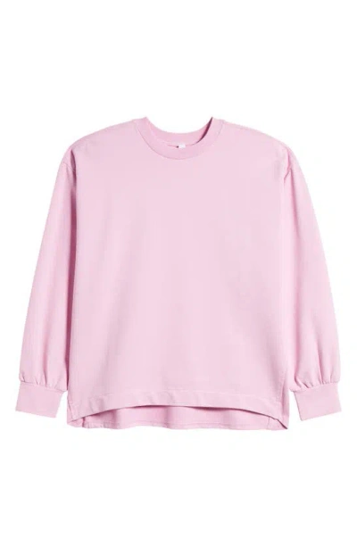 Zella Swoop Crewneck Sweatshirt In Purple Pastel