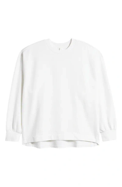 Zella Swoop Crewneck Sweatshirt In White