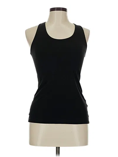 Pre-owned Zella Tank Top Black Solid Pattern Halter Neckline Tops