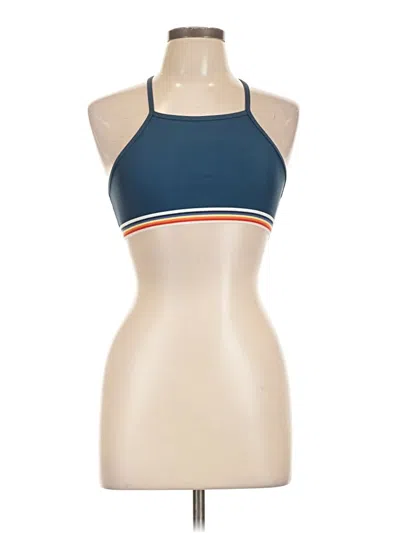 Pre-owned Zella Tank Top Blue Halter Neckline Tops