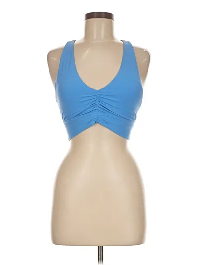 Pre-owned Zella Tank Top Blue Halter Neckline Tops